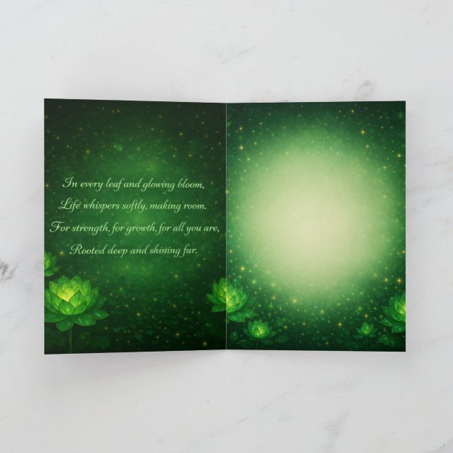 Cartão Healing Message Growth Renewal and Calm (Interior)