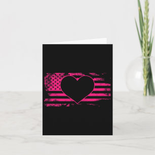 Cartão Heart American Flag Breast Cancer Awarness Legal U