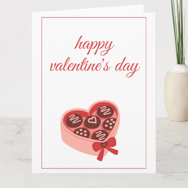 Cartão Heart Chocolate Box Sweet Valentine’s Day (Frente)