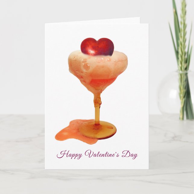 Cartão Heart Drink Valentines Card (Frente)