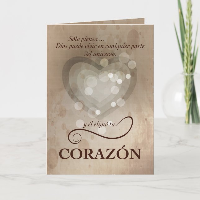 Cartão Heart Encouragement, Spanish, Religious (Frente)