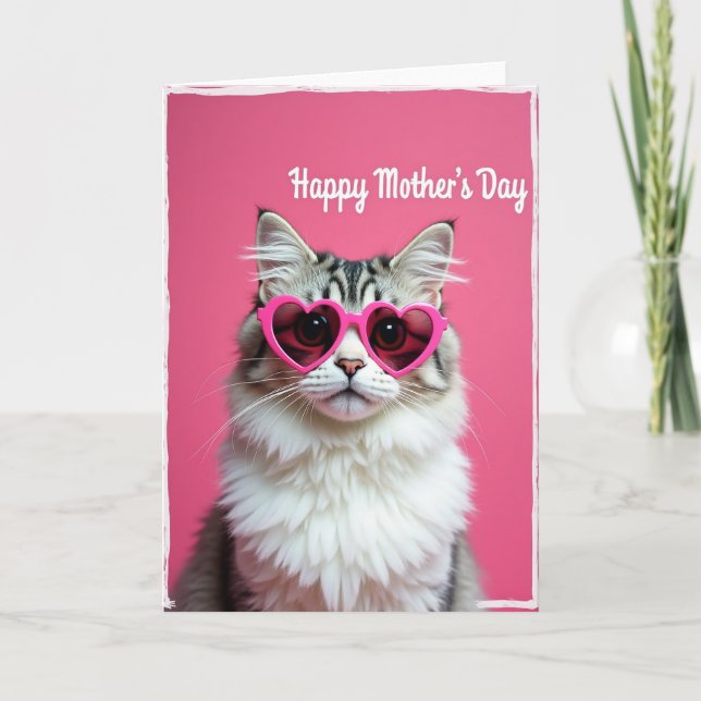 Cartão Heart Glasses Mothers Day Card (Frente)