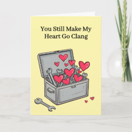 Cartão Heart Goes Clang Tin Toolbox 10th Wedding Annivers