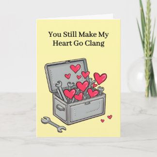 Cartão Heart Goes Clang Tin Toolbox 10th Wedding Annivers