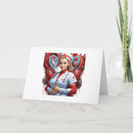 Cartão Heart & Healing – Nurse with Anatomical Heart