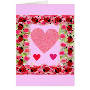 Cartão Heart Ladybugs