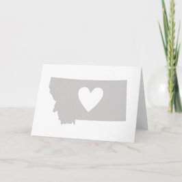 Cartão Heart Montana State Montanan Map Shaped Greeting