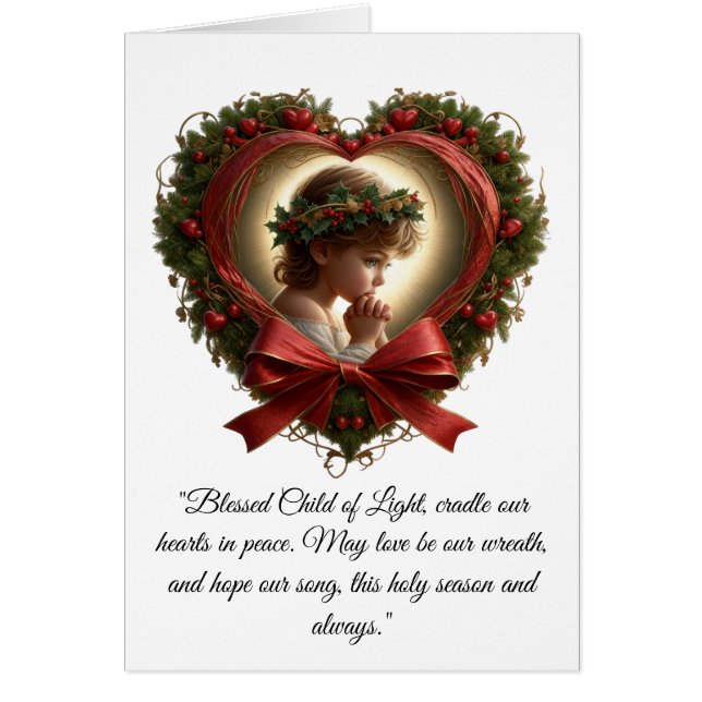 Cartão Heart of Prayer, Crown of Holly Card (Frente)