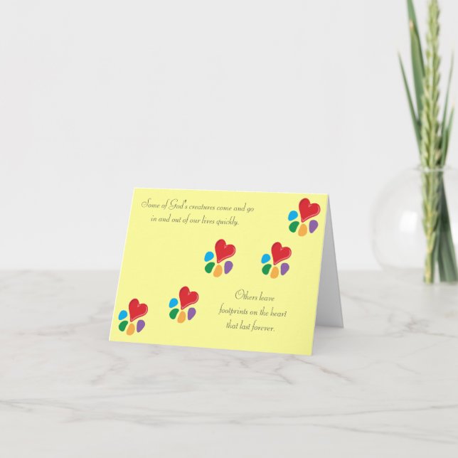 Cartão Heart-Paw_"Footprints on the Heart" pet sympathy (Frente)