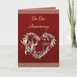 Cartão Heart, Pearls & Roses Anniversary Card
