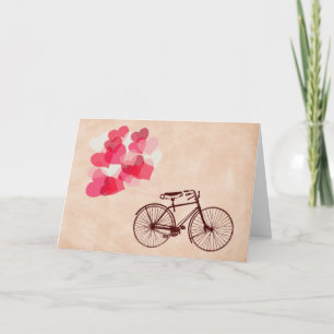 Cartão Heart-Shaped Balloons and Bicycle