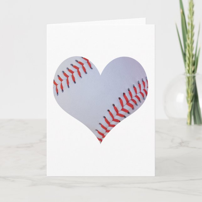 Cartão heart shaped baseball greeting card (Frente)