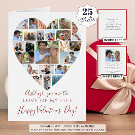 Cartão Heart Shaped Photo Collage Valentines Day