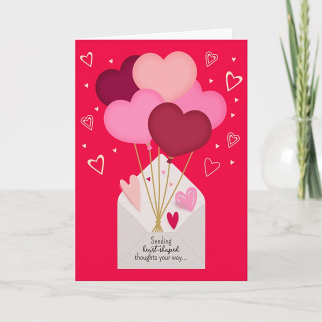 Cartão Heart-Shaped Thoughts Valentine's Day Card (Frente)
