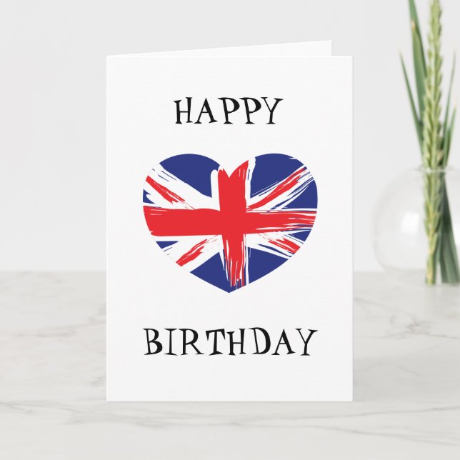 Cartão Heart Shaped Union Jack Flag Greeting Card (Frente)