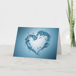 Cartão Heart-Shaped Water Splashes