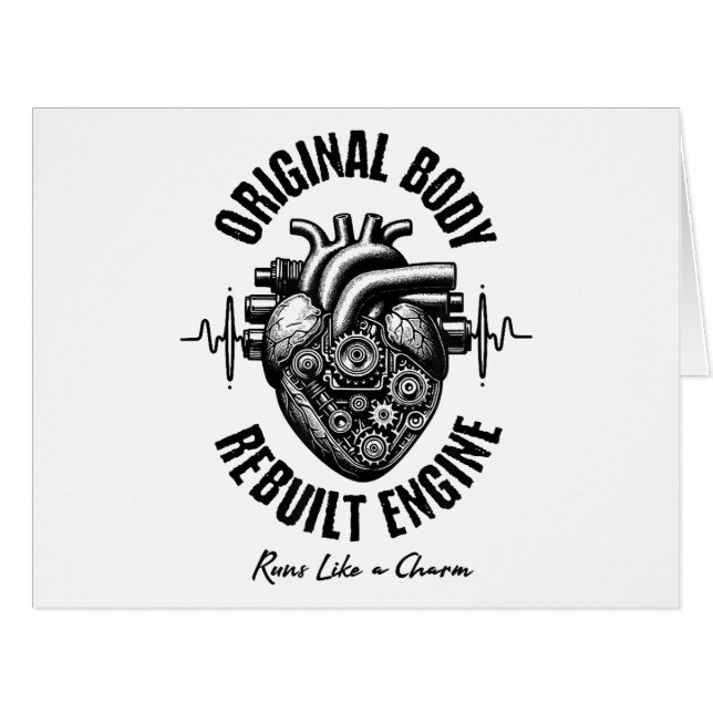 Cartão Heart Surgery Original Body Rebuilt Engine Runs Li (Frente horizontal)