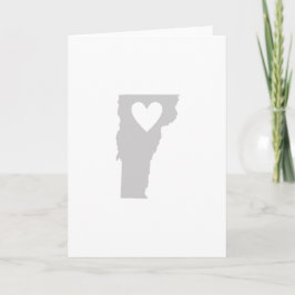 Cartão Heart Vermont Shape Cinza Vermonter Love Adore