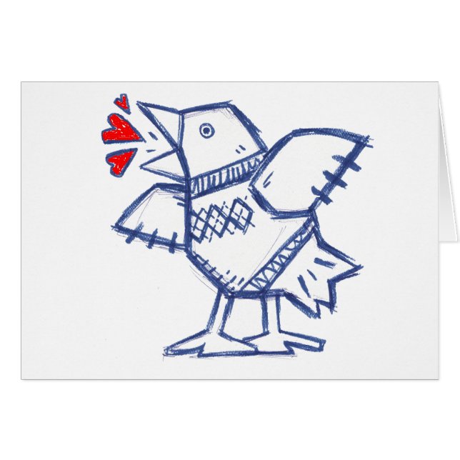 Cartão Heartbird (Frente Horizontal)