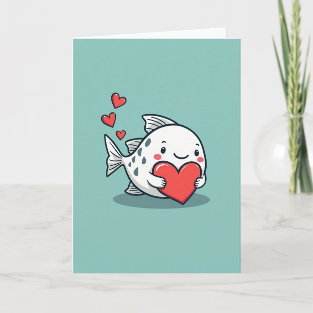 Cartão Heartfelt Fish Love Card (Frente)