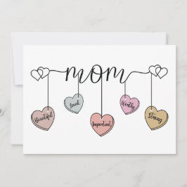 Cartão Heartfelt Mom Heart Charm: Mother's Day & Birthday