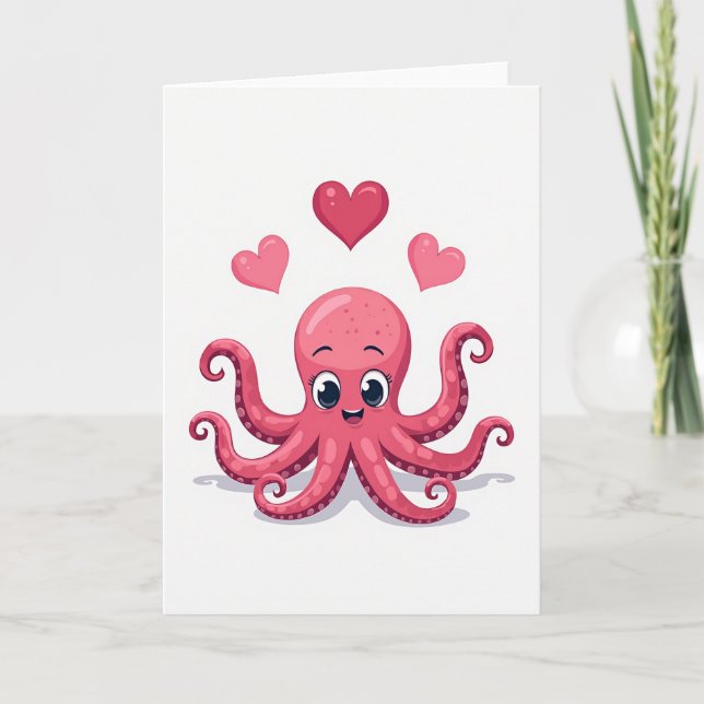 Cartão Heartfelt Octopus Art Card (Frente)