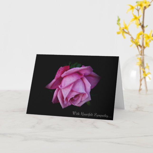 Cartão Heartfelt Sympathy Rose Card - Silver Grace (Flor Amarela)