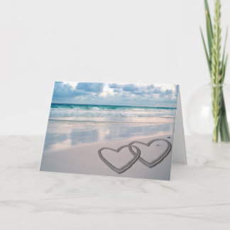 Cartão Hearts Drawn in the Sand