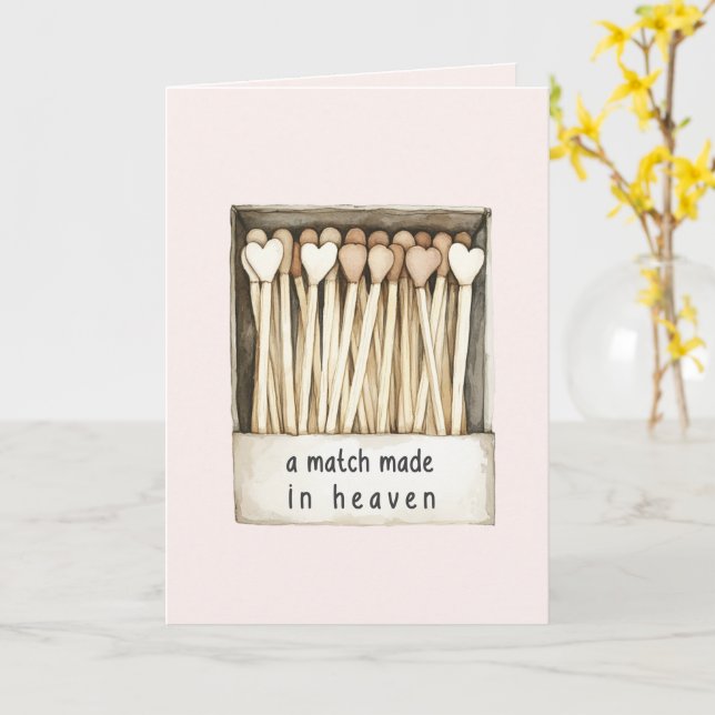 Cartão Hearts Match Made in Heaven Love (Flor Amarela)