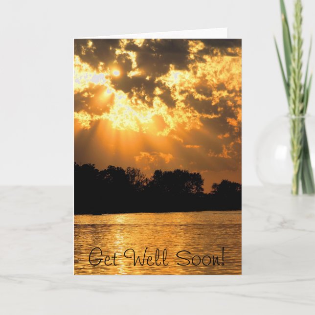 Cartão Heavenly Sunset Get Well Soon (Frente)