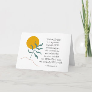 Cartão Hebraico 11:6 Sem FÉ impossível, Deus