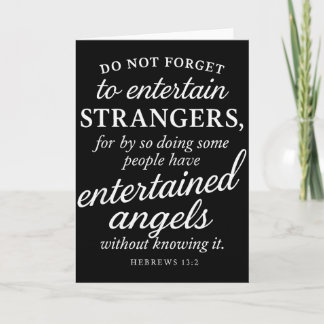 Cartão Hebreus 13_2 Versículo Bíblico Entreteve Anjos Fé
