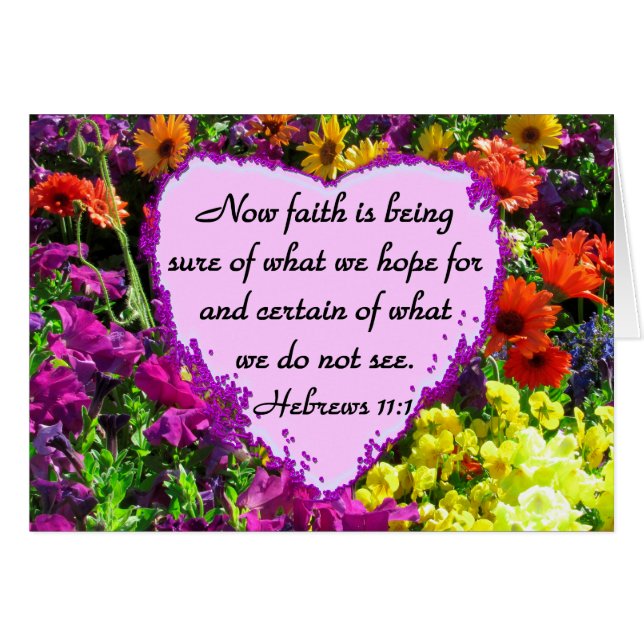 CARTÃO HEBREWS 11:1 FLORAL DESIGN (Frente Horizontal)