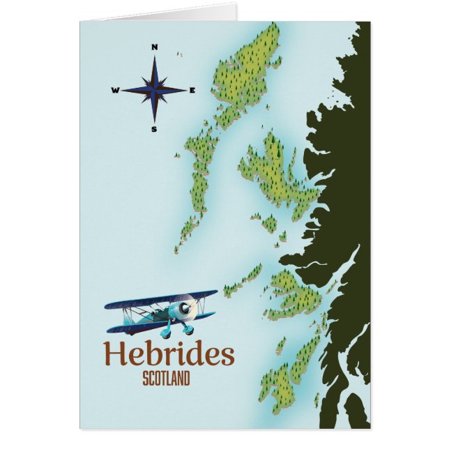 Cartão Hebrides Scotland viagem. (Frente)