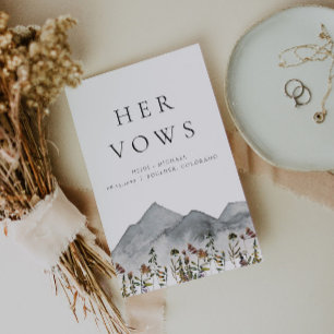 Cartão HEIDI Boho Mountain Wildflower seus votos de casam