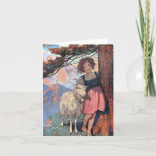 Cartão Heidi e Goat Clássica sobre História das Crianças