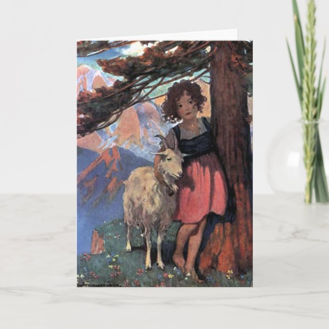 Cartão Heidi por Jessie Wilcox Smith (Frente)