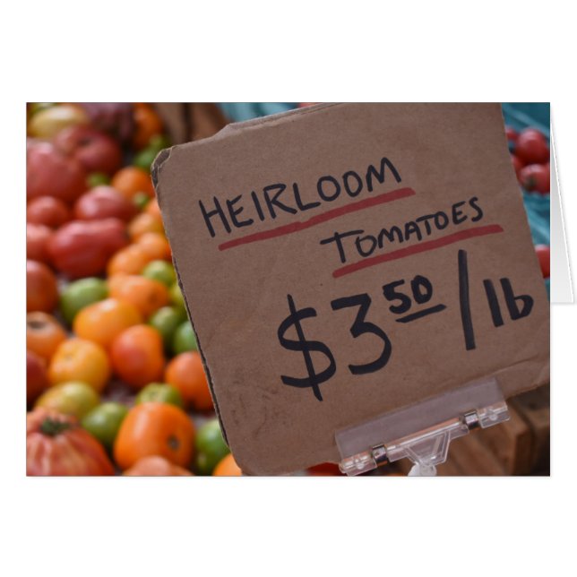 Cartão Heirloom Tomatoes Greenmarket Farmer's Market NYC (Frente Horizontal)