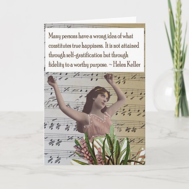 Cartão Helen Keller Collage Quote Greeting Card (Frente)