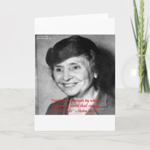 Cartão Helen Keller "Faith/Stength" Wisdom Quote