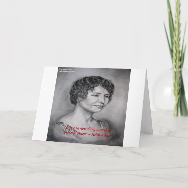 Cartão Helen Keller Having Vision Wisdom Quote (Frente)