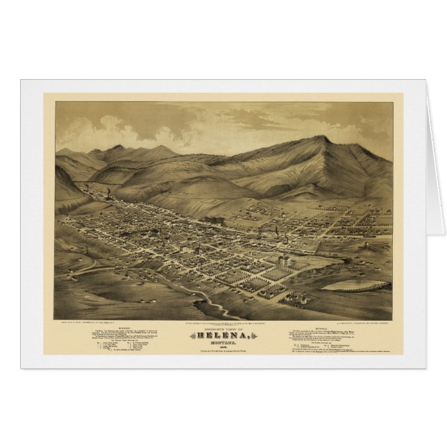 Cartão Helena, mapa panorâmico da TA - 1875 (Frente Horizontal)
