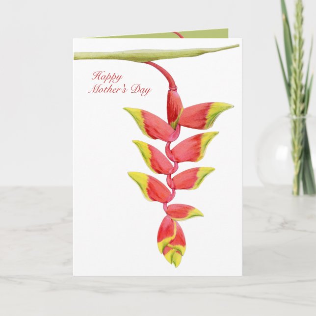 Cartão Heliconia Branch Mother's Day Card (Frente)