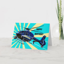 Cartão Helicóptero Azul