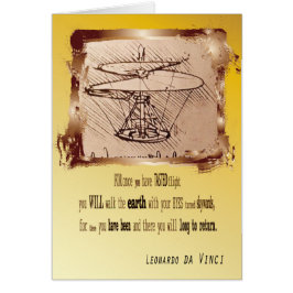 Cartão Helicóptero Da Vinci 🚁 ✨ Especial De Orçamento