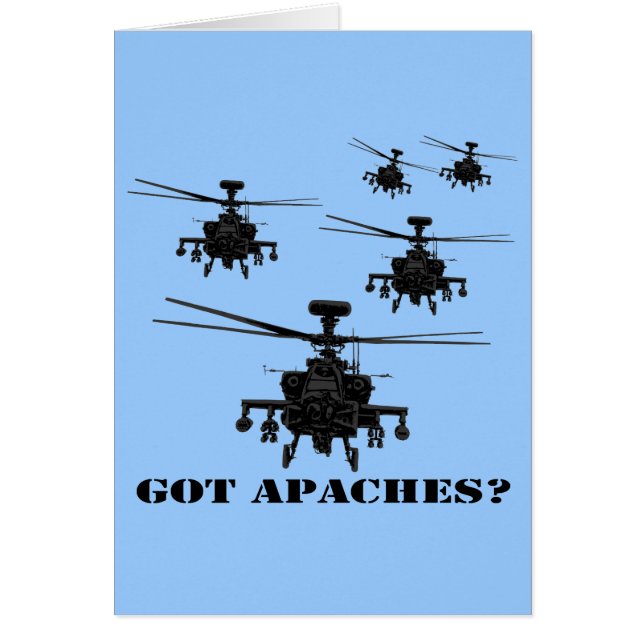 Cartão Helicóptero impressionante de Apache (Frente)