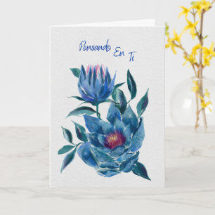 Cartão Hellebores Azuis Pensando em Você