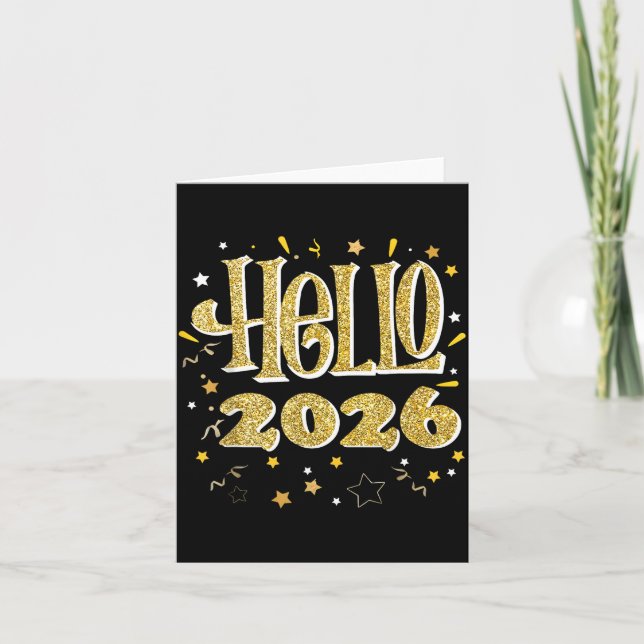 Cartão Hello 2026 Happy New Year Pajama Funny Family Matc (Frente)