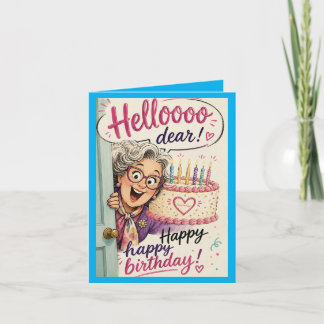 Cartão Hello happy happy birthday Folded Greeting Card