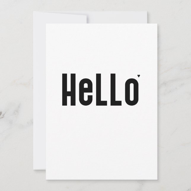 Cartão Hello - minimalistic typography card (Frente)